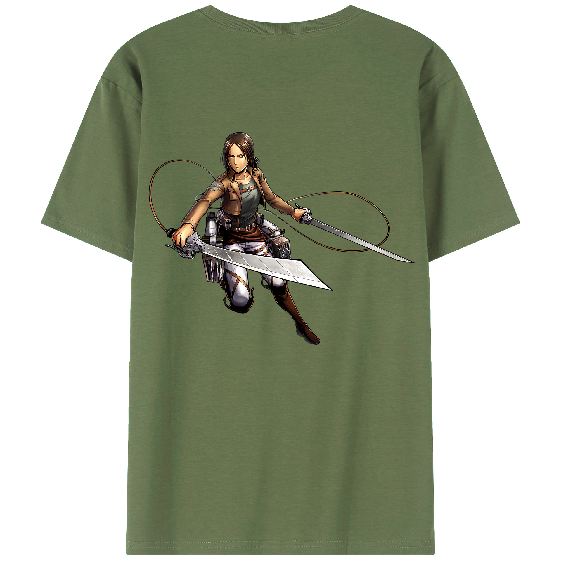 （画像用） 進撃の巨人 Attack on Titan 綿100％ メンズ半袖Tシャツ（バックプリント） 通気性